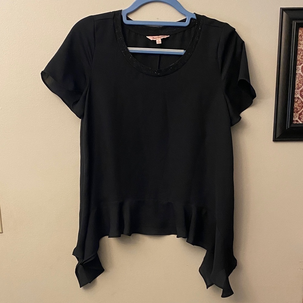 Juicy Couture Black Asymmetrical Blouse